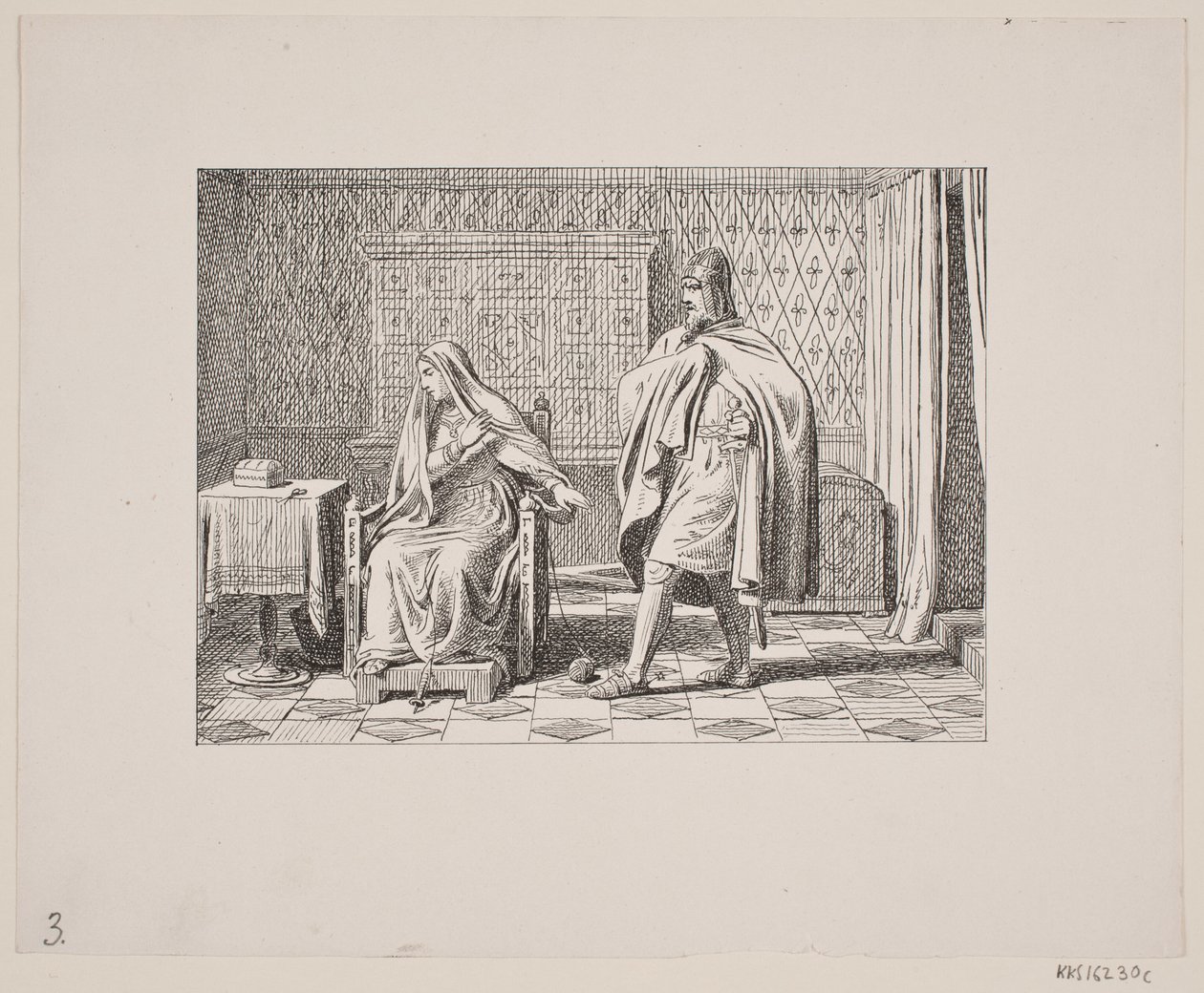 Illustration zu Svend Grundtvig, "Marsk Stig: Dansk Folkevise Fra 13. Jahrhundert", 1861 von Constantin Hansen