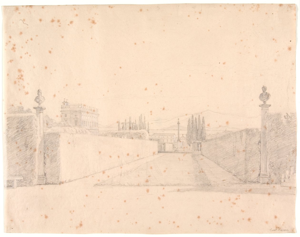 In den Gärten der Villa Albani von Constantin Hansen