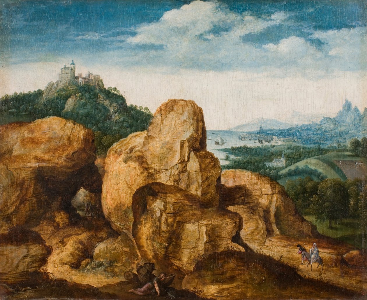 Landschaft mit der Flucht nach Ägypten von Cornelis Metsys