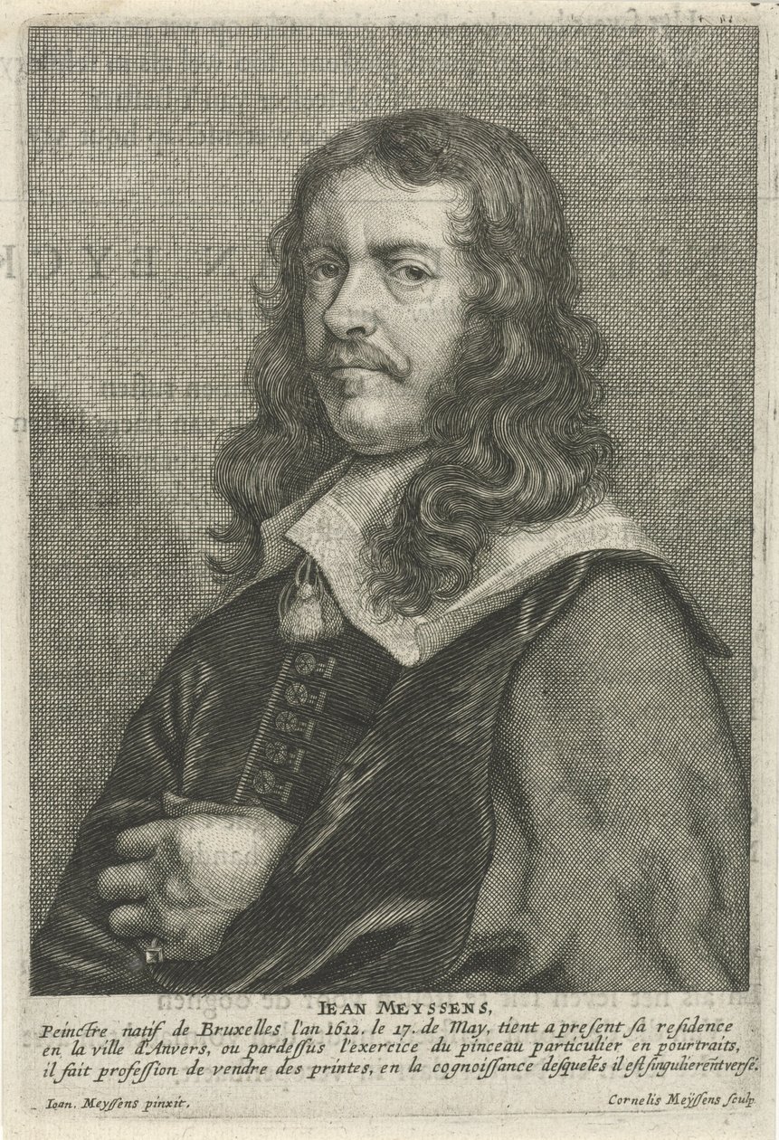 Kupferstich von Jan Meyssens nach einem Selbstporträt, von seinem Sohn Cornelis von Cornelis Meyssens