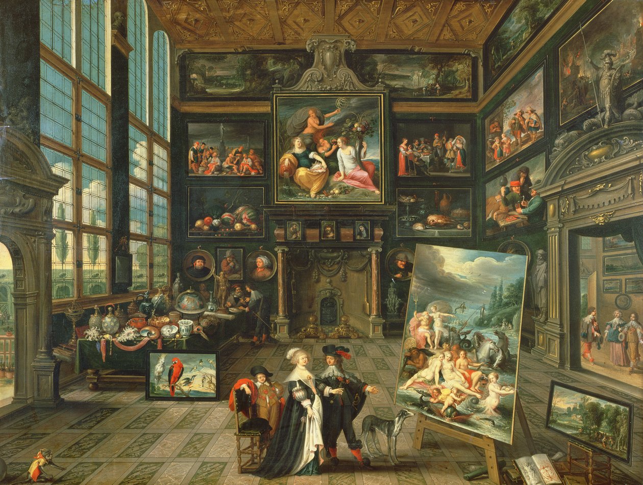 Innenansicht einer Galerie, 1637 von Cornelis de Baellieur