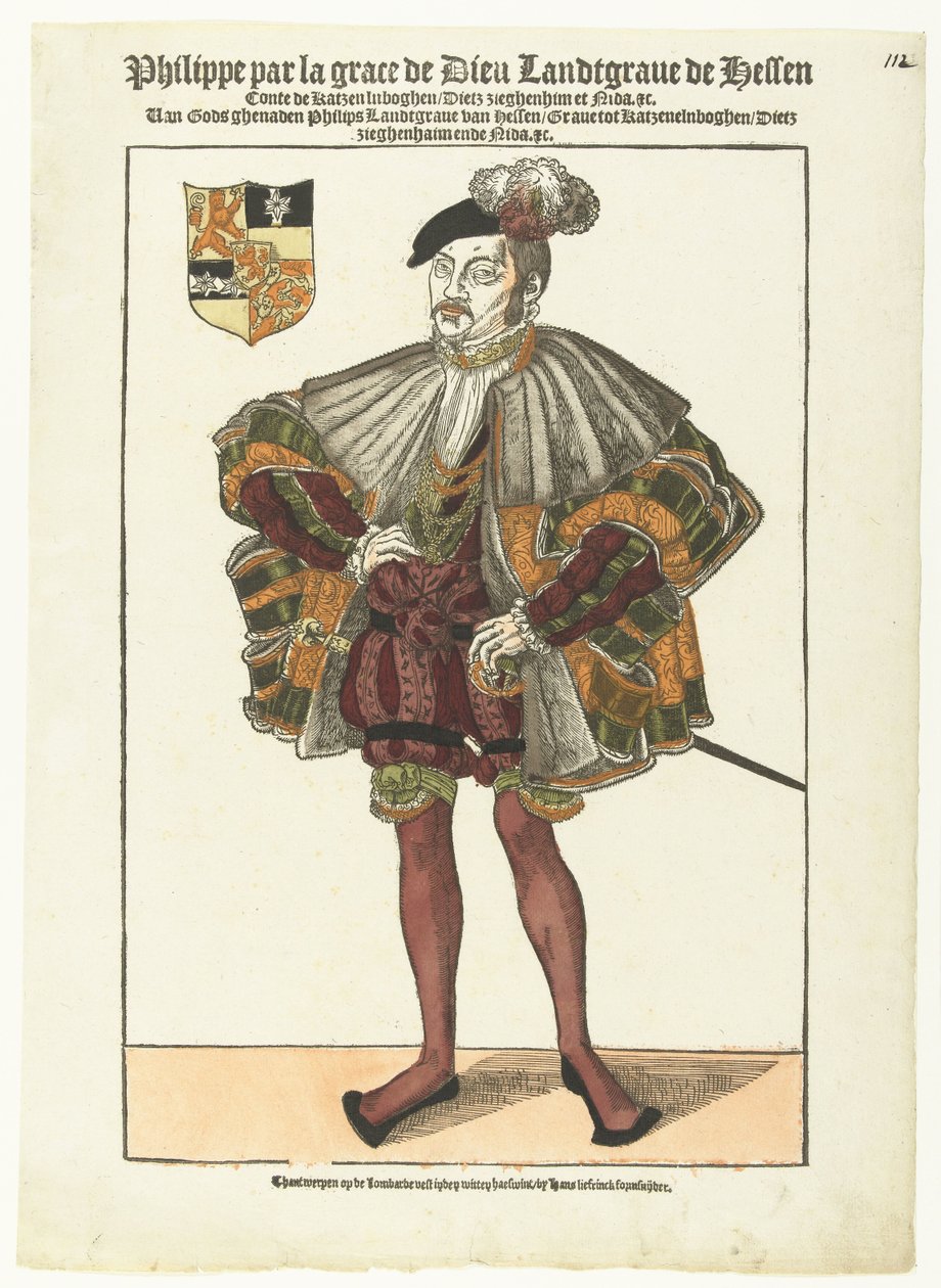 Porträt von Philipp von Hessen von Cornelis Anthonisz. (manner of)