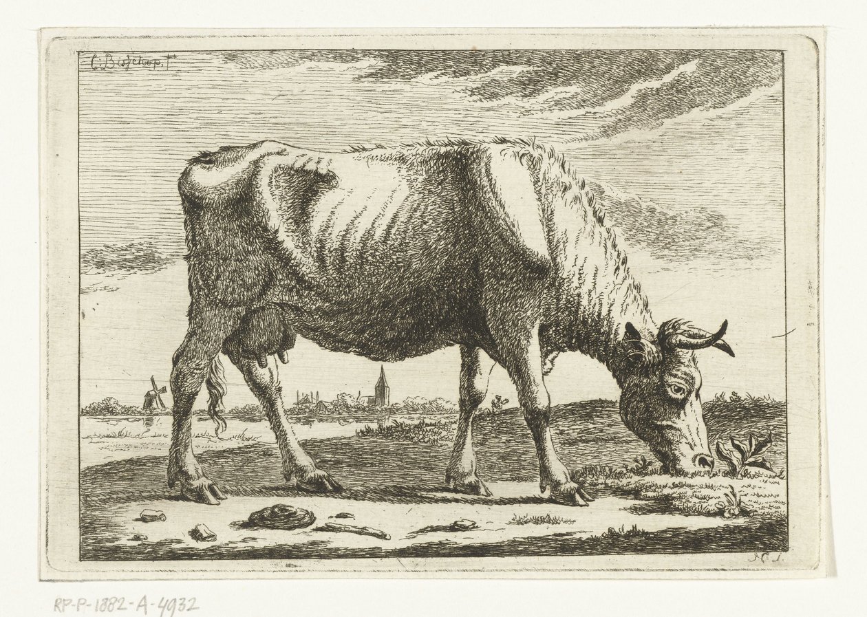 Landschaft mit grasender Kuh von Cornelis  Bisschop