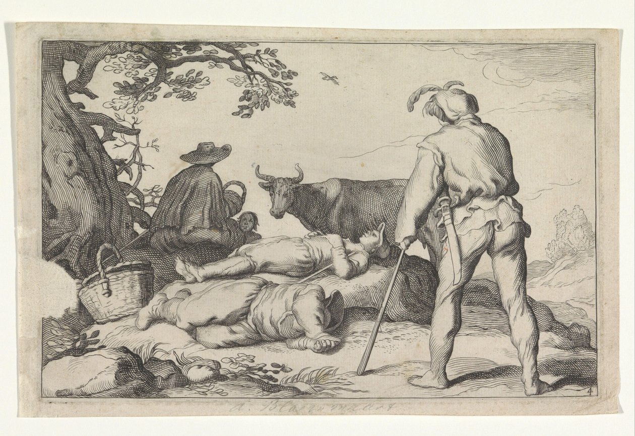 Viehhüter von Cornelis Bloemaert (II) (possibly)