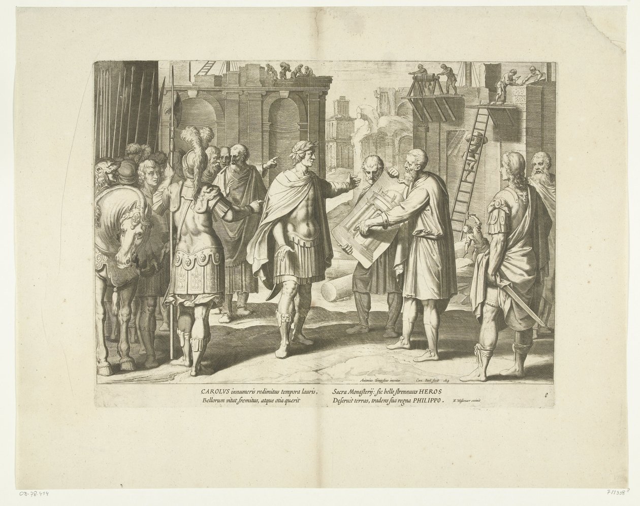 Karl V. lässt ein Kloster bauen, 1555, Nr. 8 von Cornelis Boel