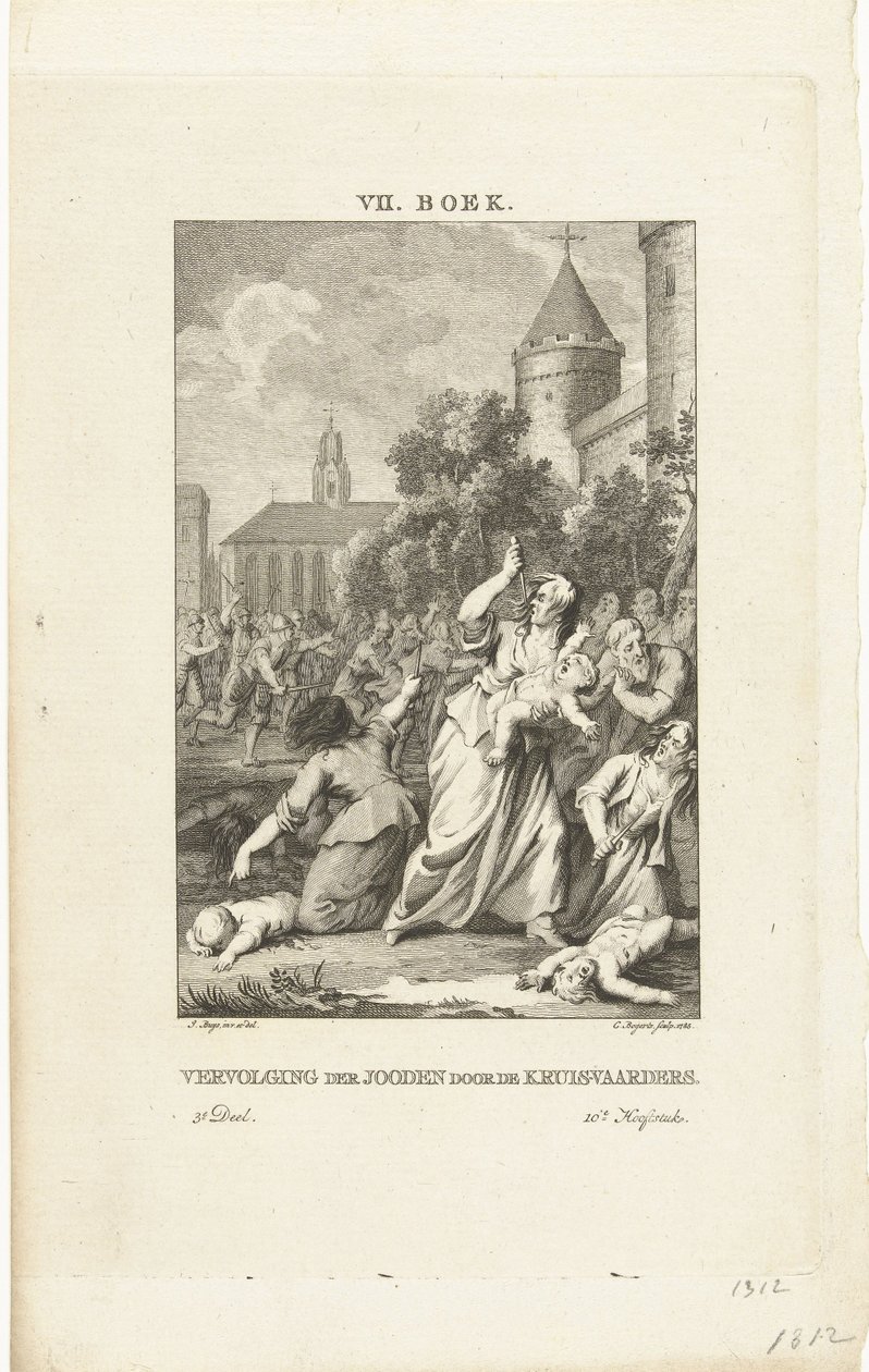 Verfolgung der Juden durch die Kreuzfahrer, 1784 von Cornelis Bogerts