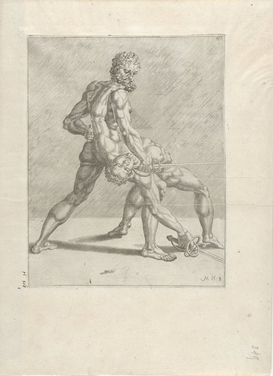 Zwei Schwertkämpfer von Cornelis Bos (possibly)