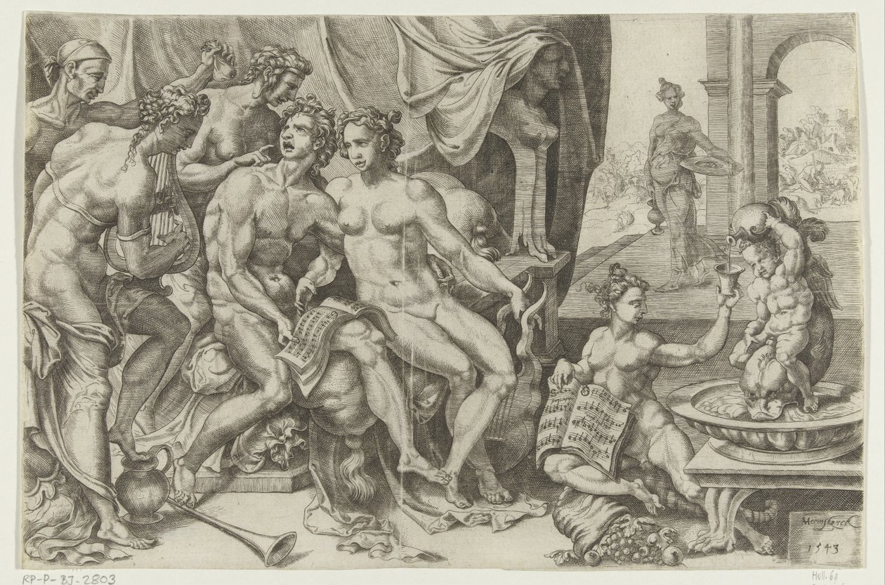 Der verlorene Sohn verschwendet sein Geld von Cornelis Bos