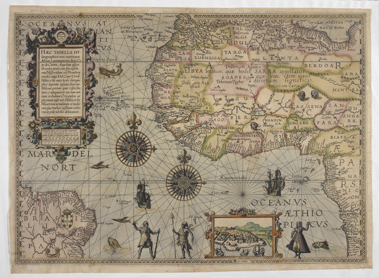 Eine Karte Afrikas aus dem 16. Jahrhundert von Cornelis Claesz