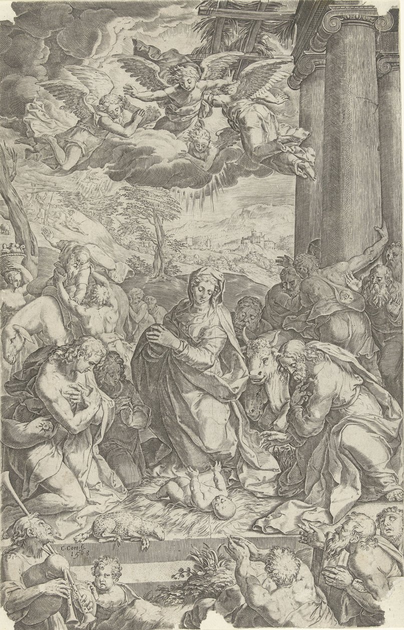 Anbetung der Hirten von Cornelis Cort