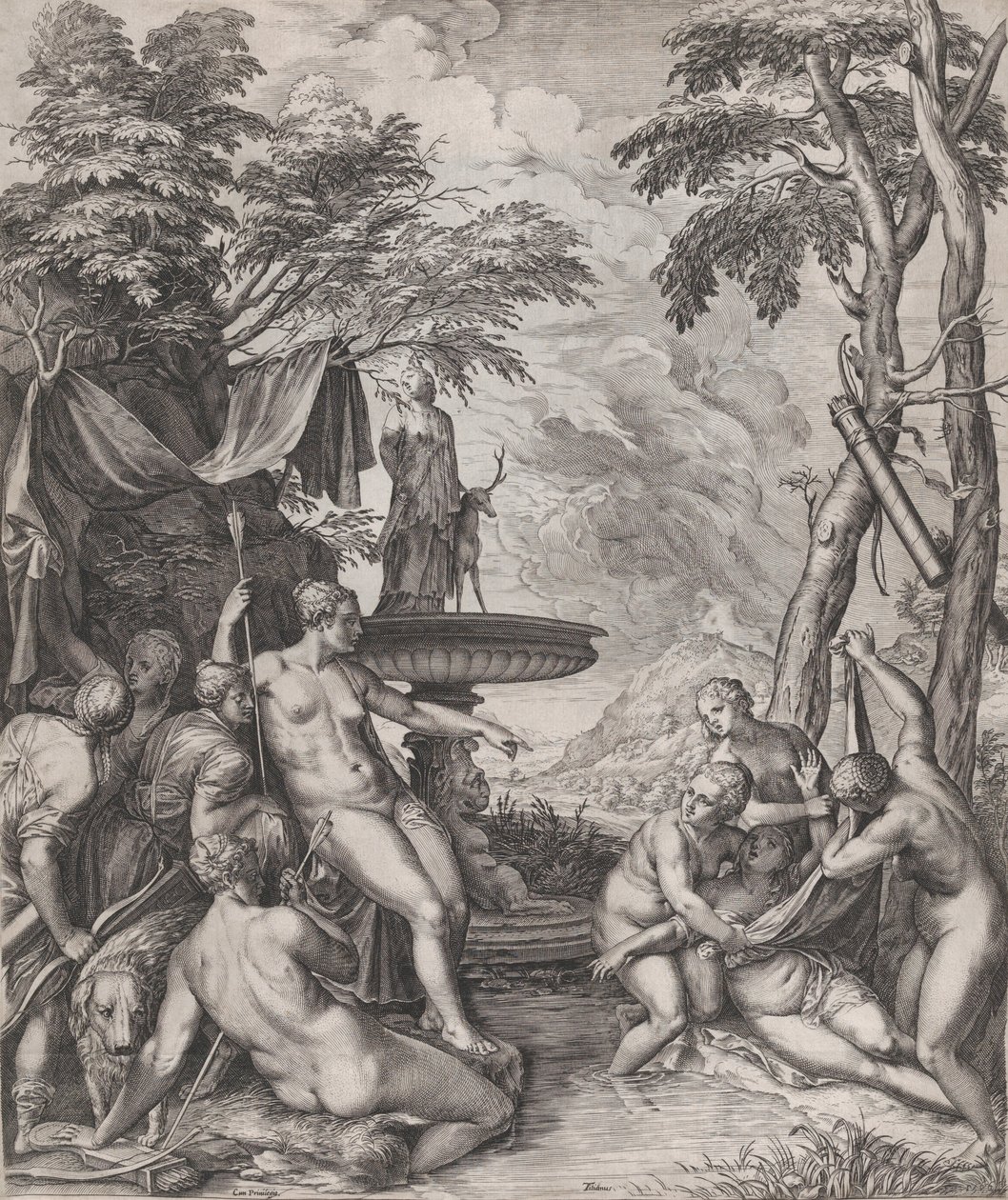 Diana entdeckt Callistos Schwangerschaft von Cornelis Cort