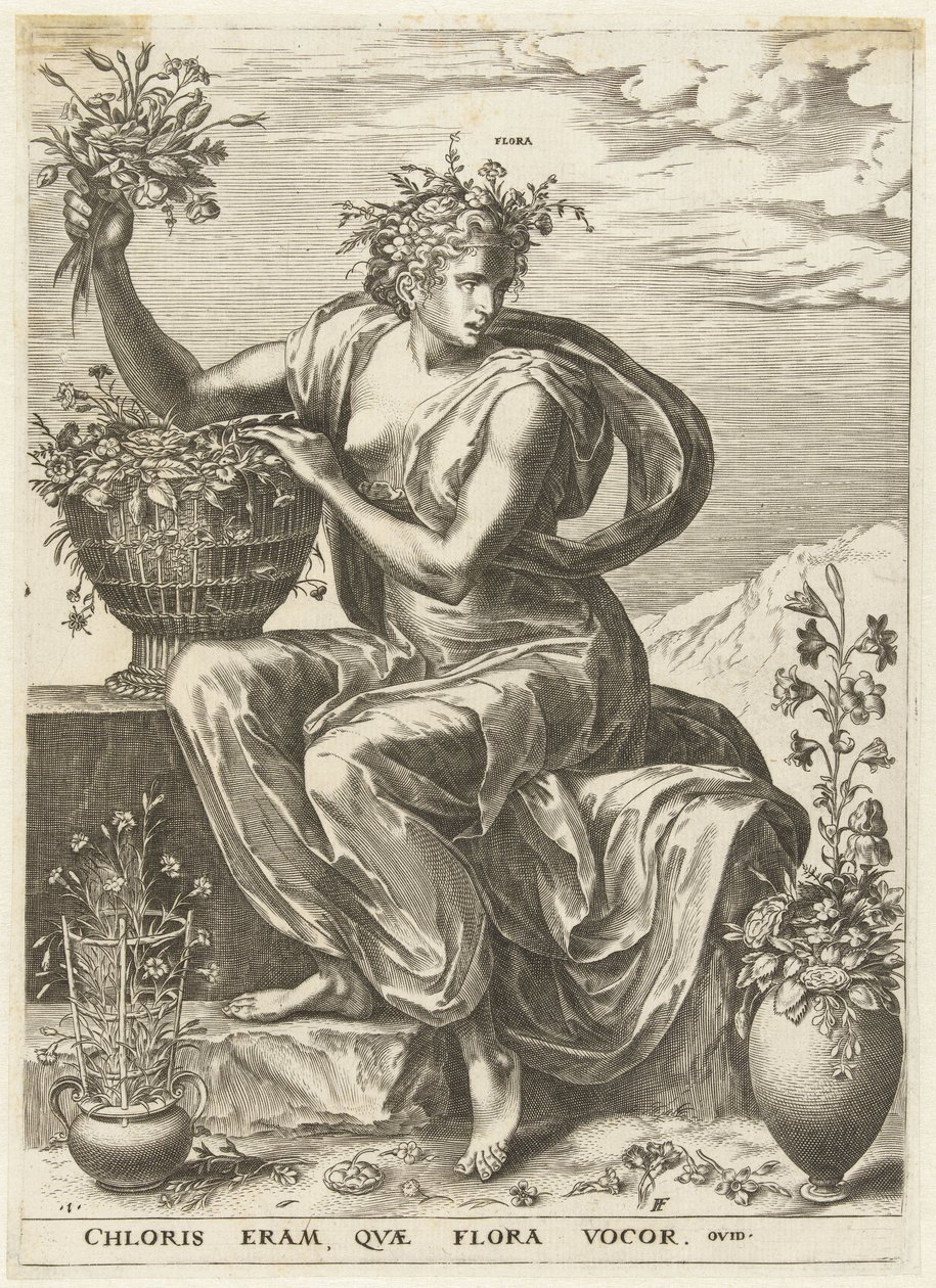 Flora (Göttinnen und Nymphen) von Cornelis Cort