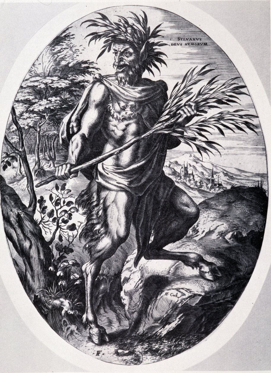 Sylvain, Gott der Wälder von Cornelis Cort von Cornelis Cort