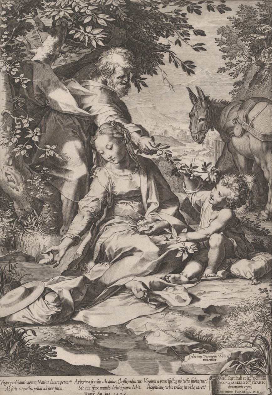 Die Rast auf der Rückkehr aus Ägypten von Cornelis Cort