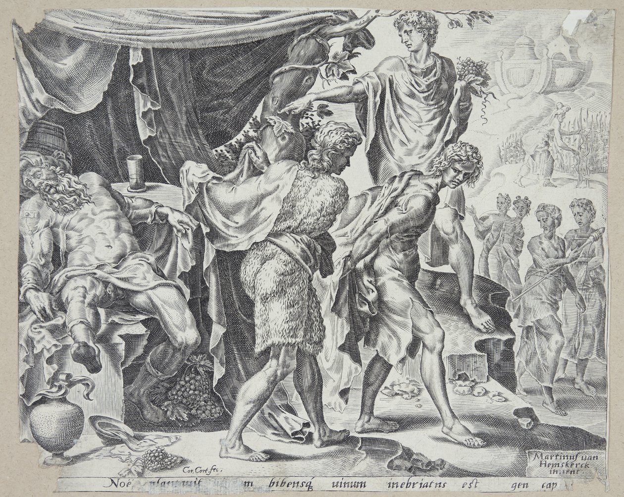 Die Verspottung Noahs von Cornelis Cort