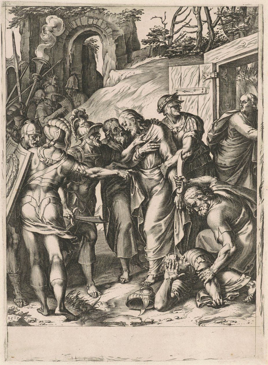 Der Verrat an Christus von Cornelis Cort, after Girolamo Muziano