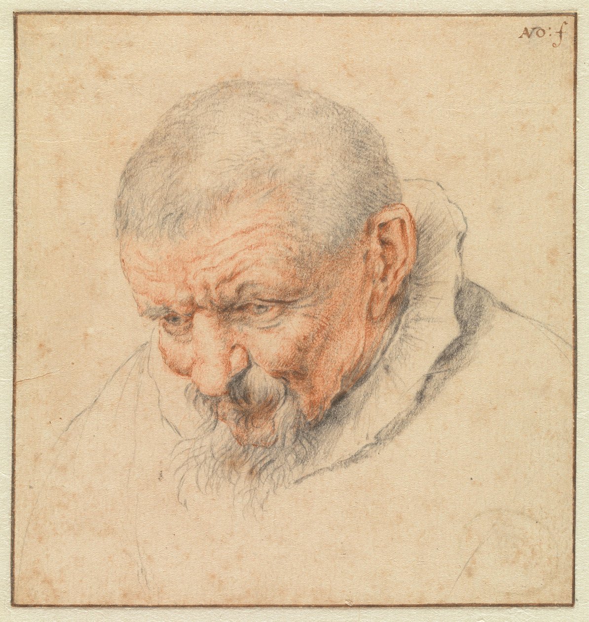 Der Kopf eines alten Mannes von Cornelis Dusart