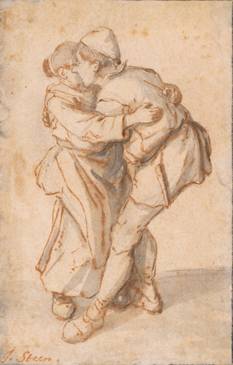 Ein tanzendes Bauernpaar von Cornelis Dusart