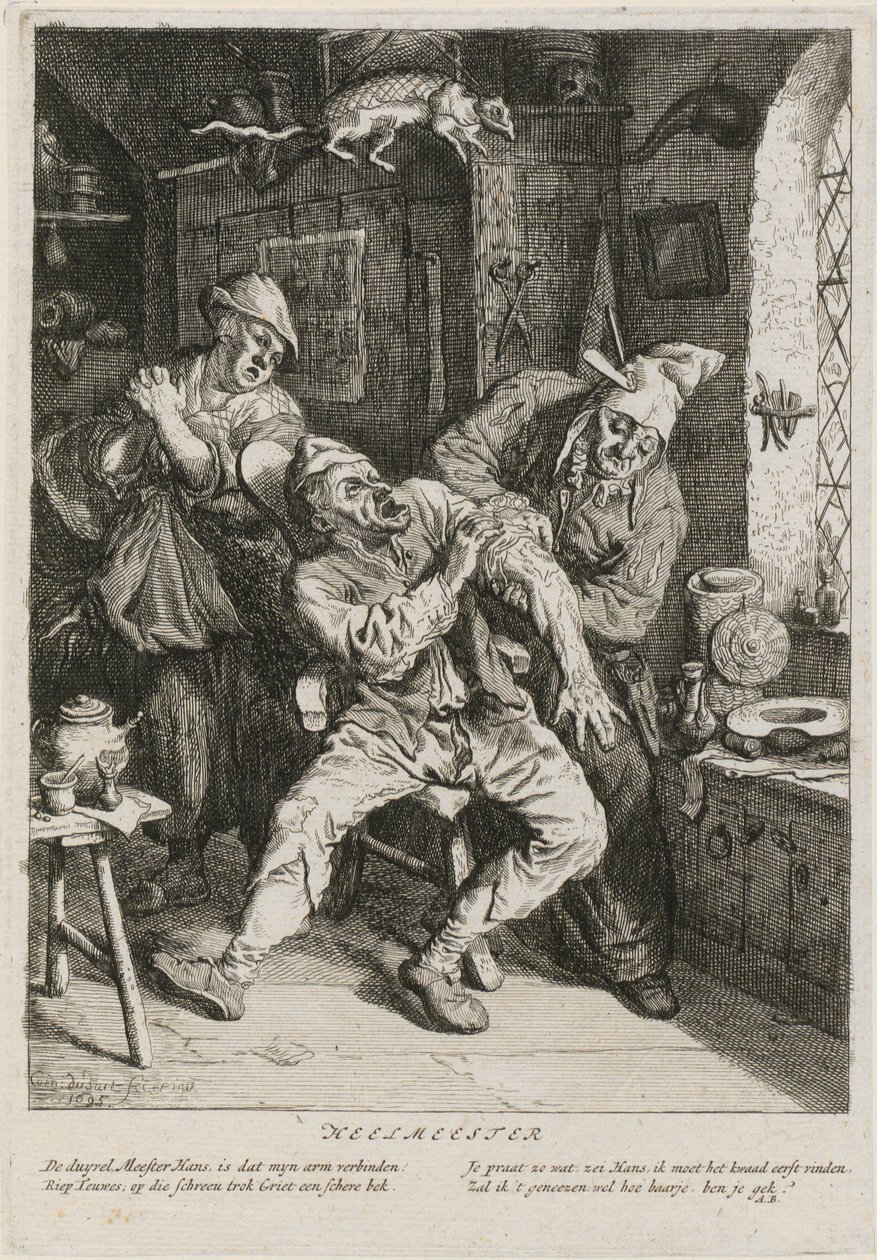 Heiler, Blatt 2 einer Folge mit drei Genredarstellungen von Cornelis Dusart