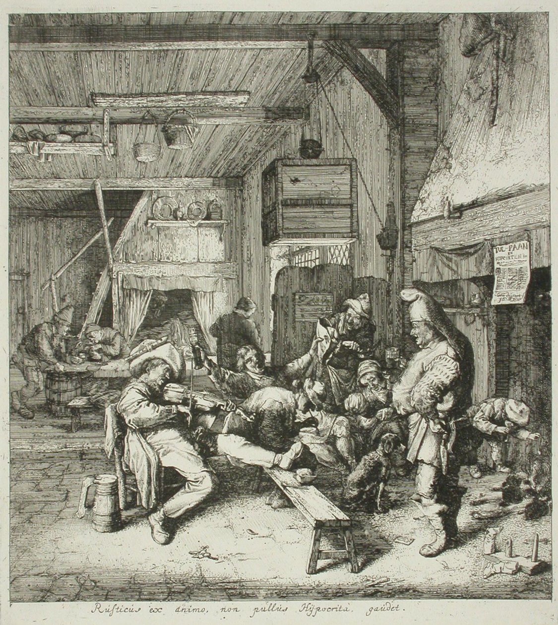 Geigenspieler in einer Taverne von Cornelis Dusart