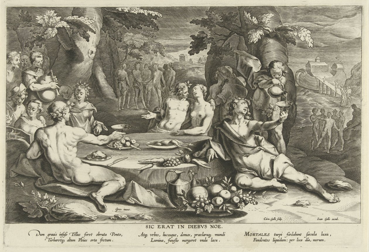 Sündiges Leben in den Tagen Noahs, Sic erat in diebus Noe von Cornelis Galle (I)