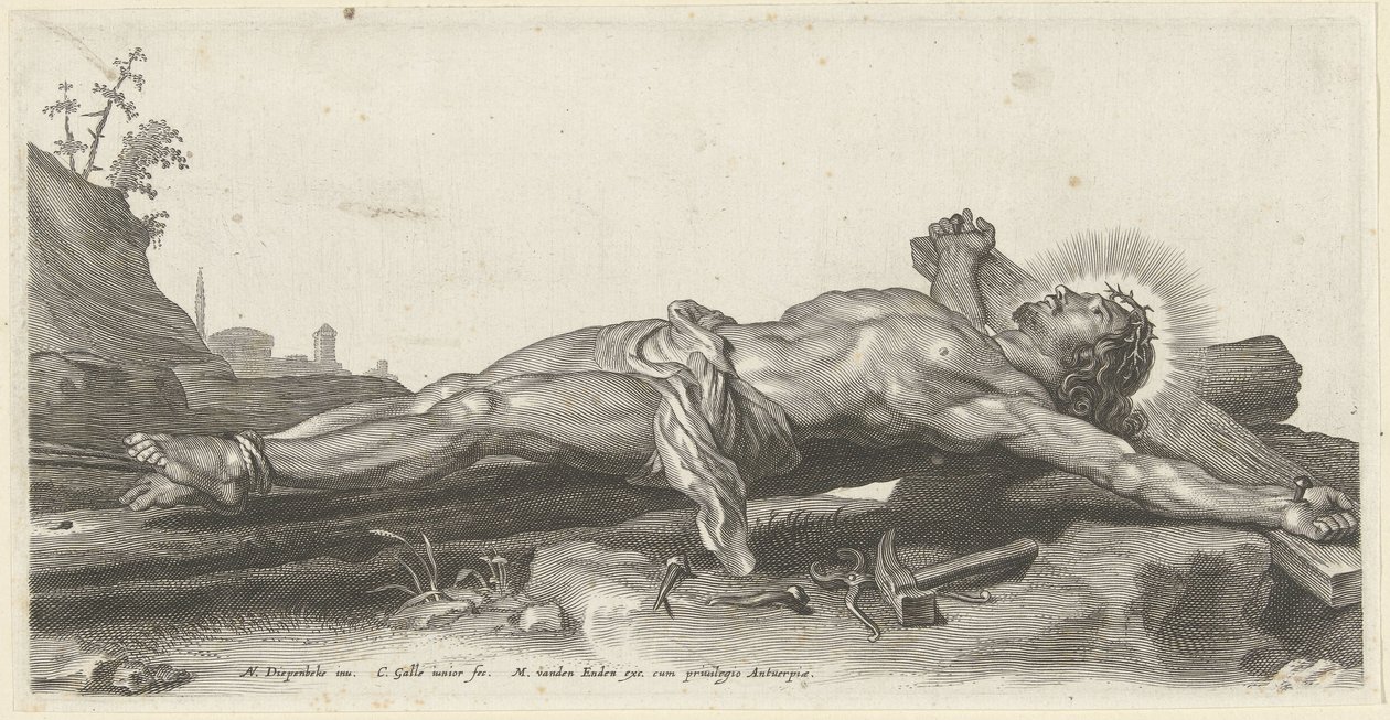 Gekreuzigter Christus auf dem Boden von Cornelis Galle (II)