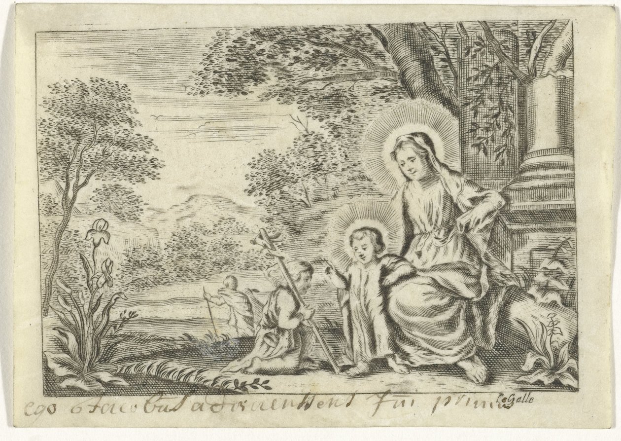 Heilige Familie mit Johannes dem Täufer von Cornelis Galle (II)