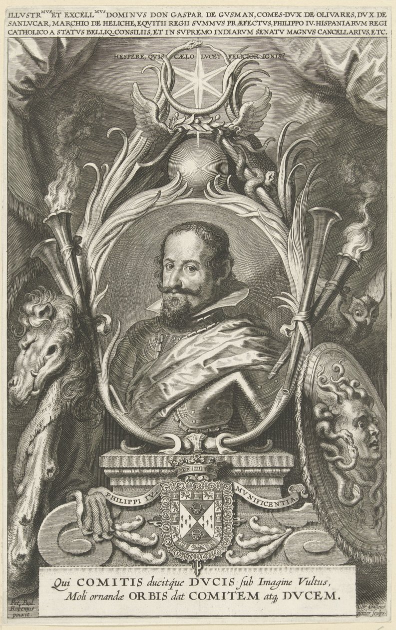 Porträt von Gaspar de Guzmán, Graf von Olivares, Herzog von St. Lucar von Cornelis Galle (II)