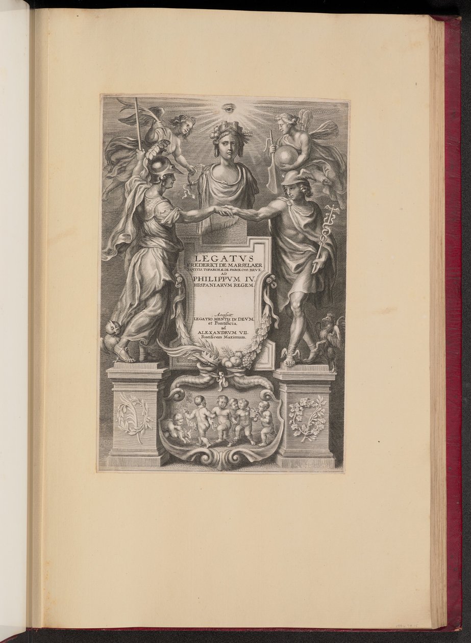 Titelblatt für Frederik de Marselaer, Legatvs von Cornelis Galle II after Sir Peter Paul Rubens