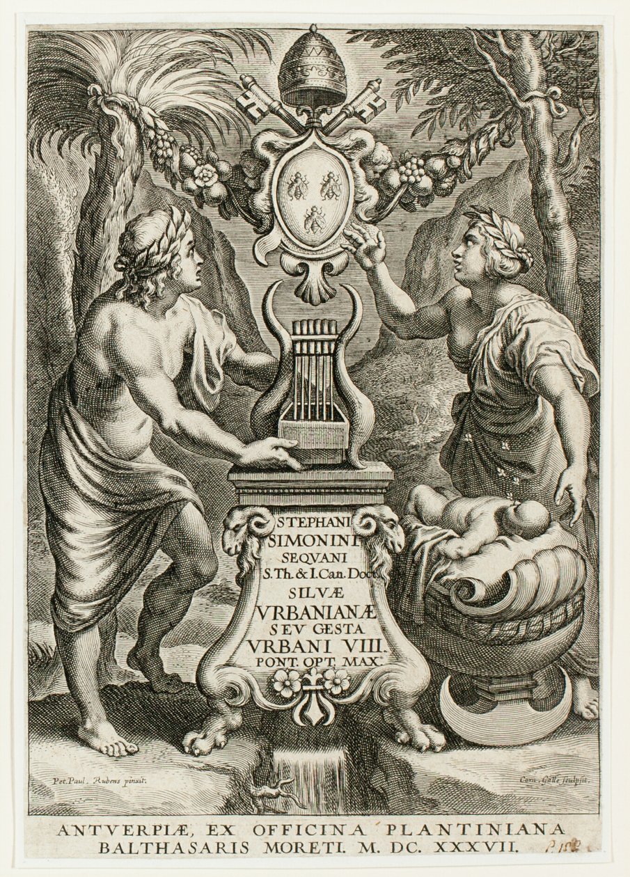 Titelseite aus Silvae Urbanianae von Cornelis Galle I