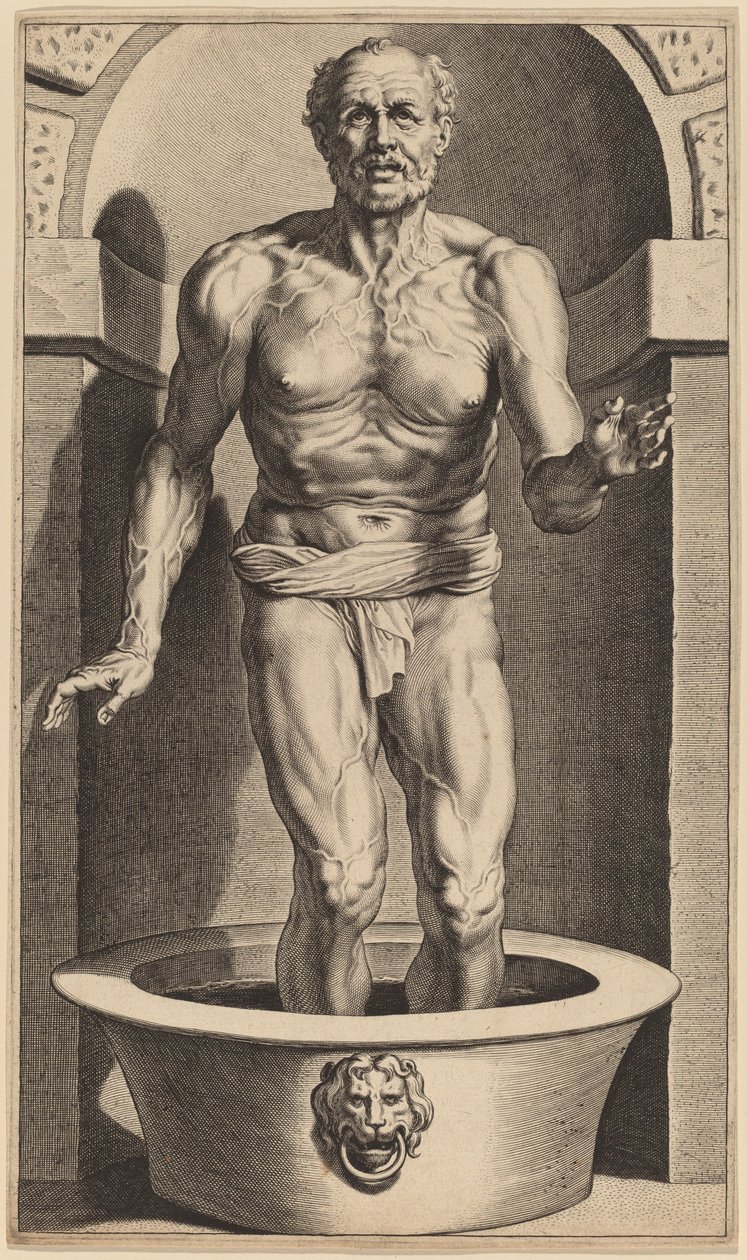 Seneca im Bad stehend von Cornelis Galle I after Sir Peter Paul Rubens
