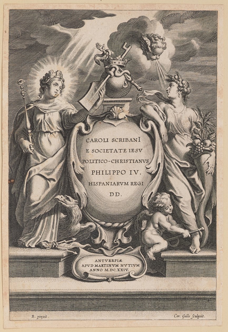 Titelseite für Carolus Scribani, Politico-Christianus von Cornelis Galle I after Sir Peter Paul Rubens