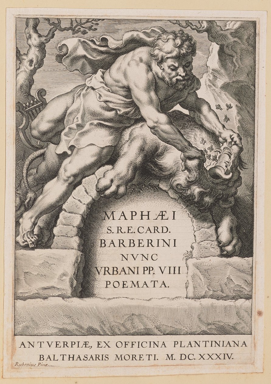 Titelseite für Maffeo Barbarini, Poemata von Cornelis Galle I after Sir Peter Paul Rubens