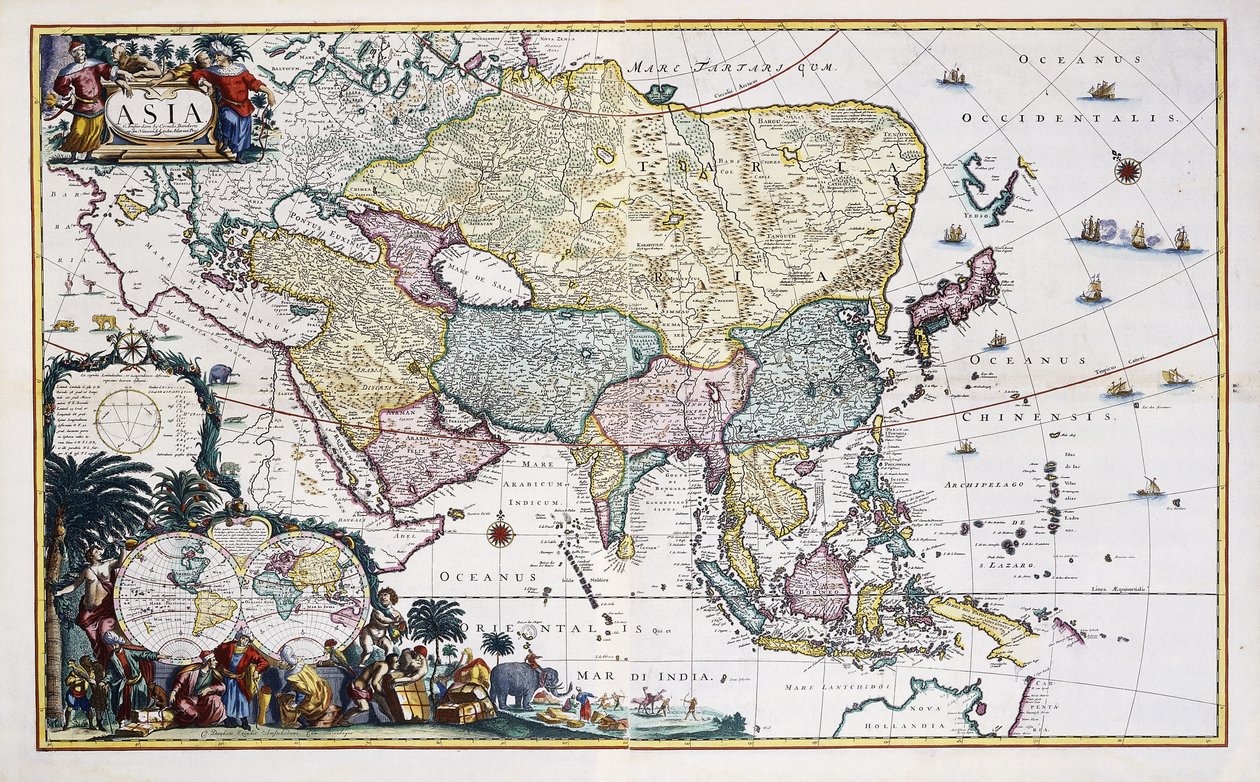 Karte von Asien, ca. 1696 von Cornelis III Danckerts