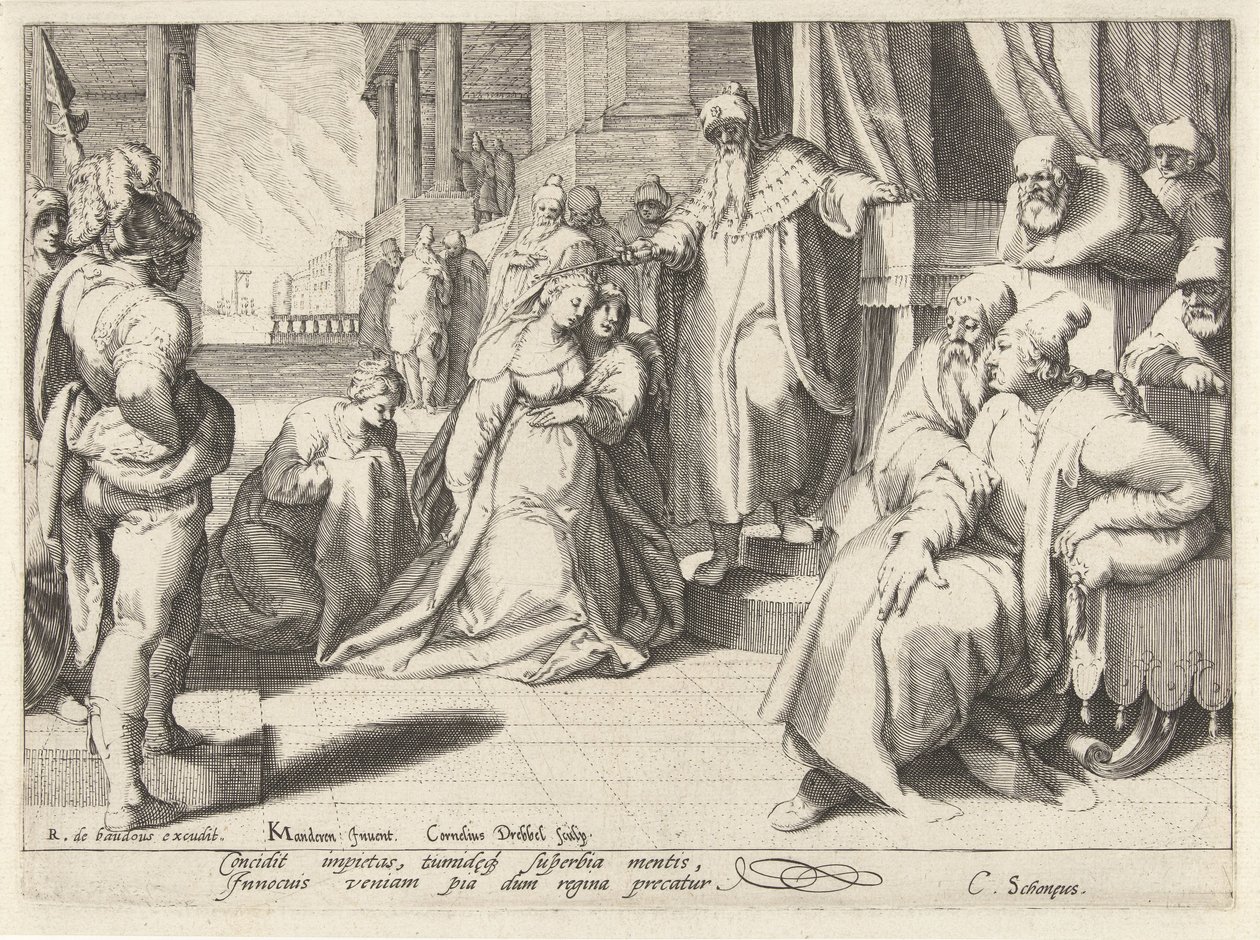 Esther vor Ahasveros von Cornelis Jacobsz. Drebbel