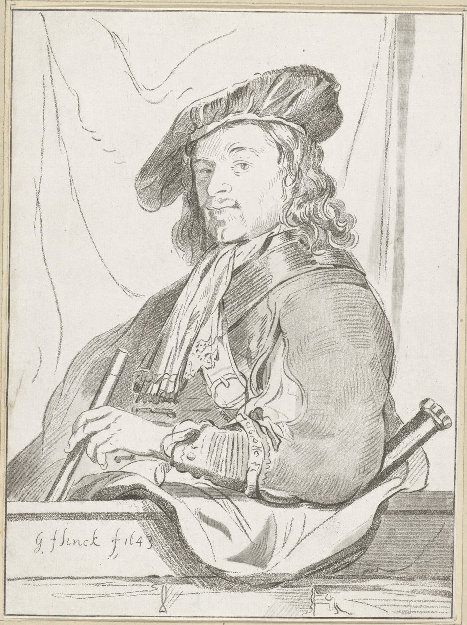 Mann bei Brustwehr von Cornelis Ploos van Amstel (signed by artist)