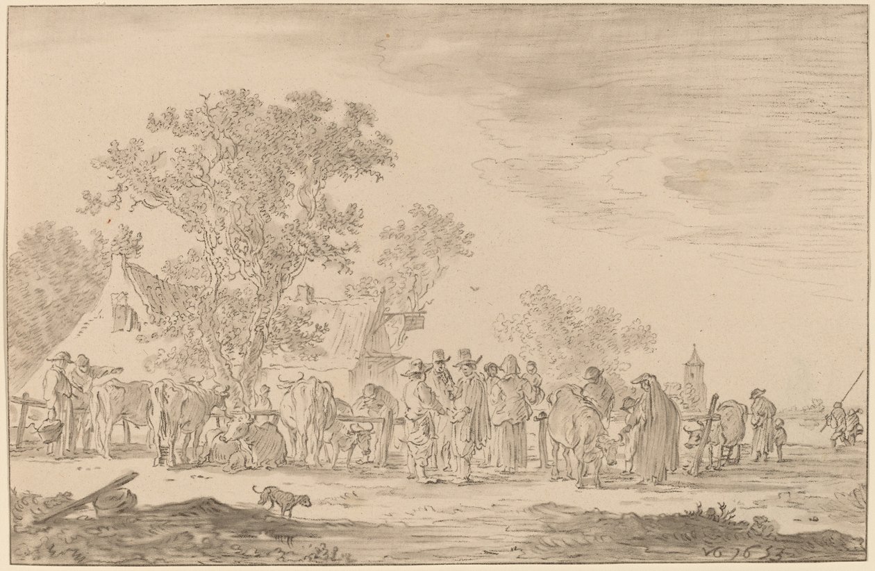 Viehmarkt von Cornelis Ploos van Amstel after Jan