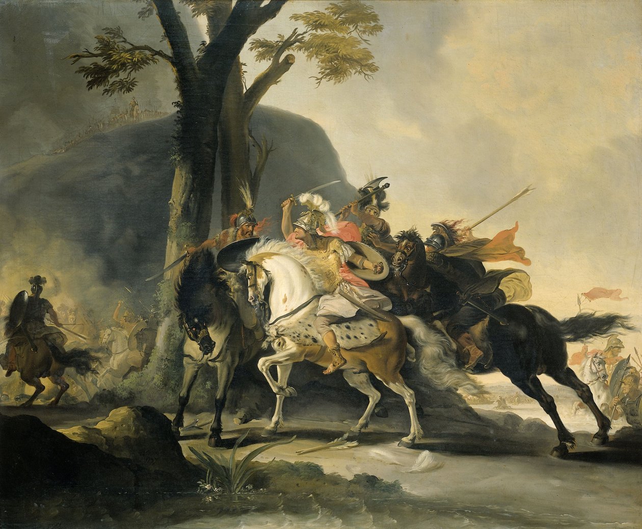 Alexander der Große in der Schlacht am Granikos gegen die Perser von Cornelis Troost