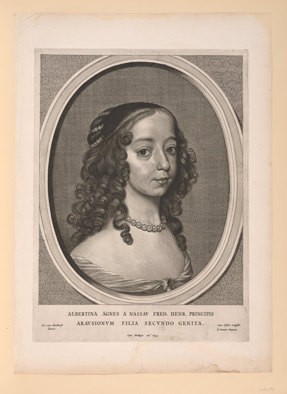 Albertine Agnes, Prinzessin von Oranien Nassau, aus Neun Porträts von Cornelis Visscher