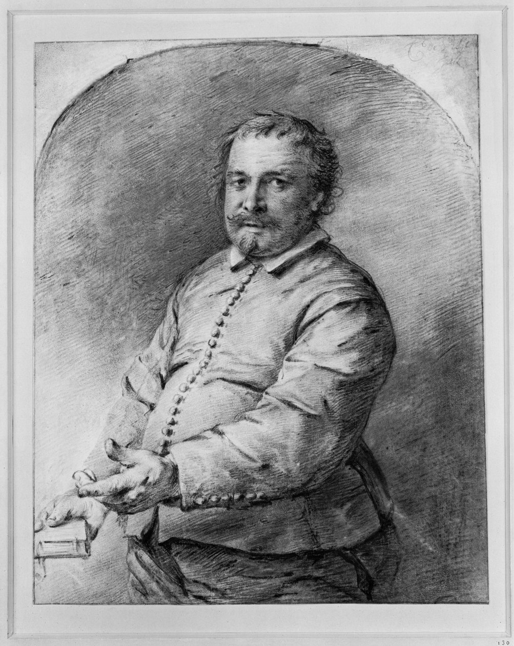 Halbfigur eines nach halb links stehenden bärtigen Mannes in mittleren Jahren von Cornelis Visscher