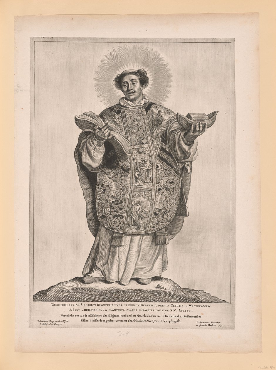 Heiliger Lebuin, aus Heilige des Nordens und Südens der Niederlande von Cornelis Visscher