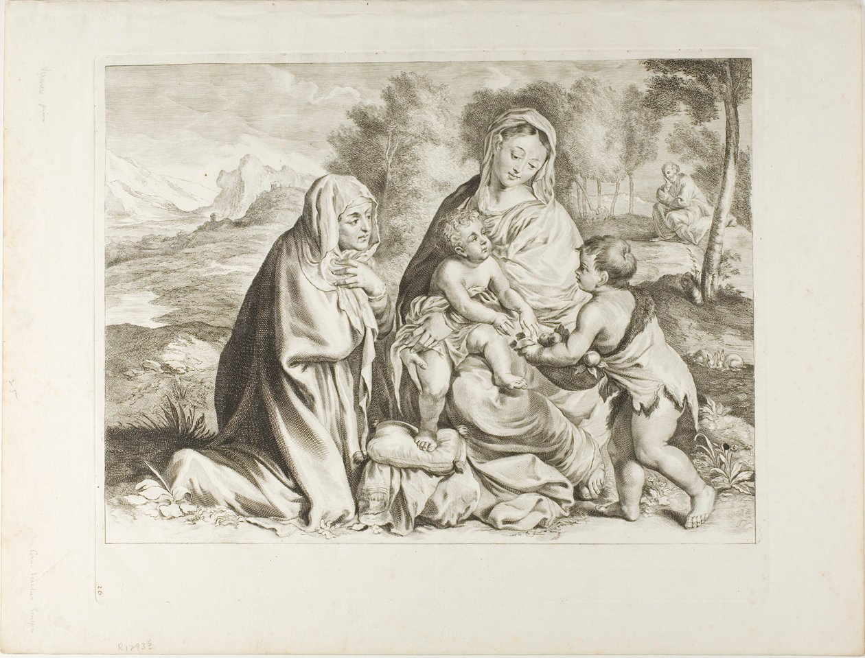 Die Heilige Familie mit Johannes dem Täufer und der Heiligen Elisabeth, aus dem Kabinett Reynst von Cornelis Visscher