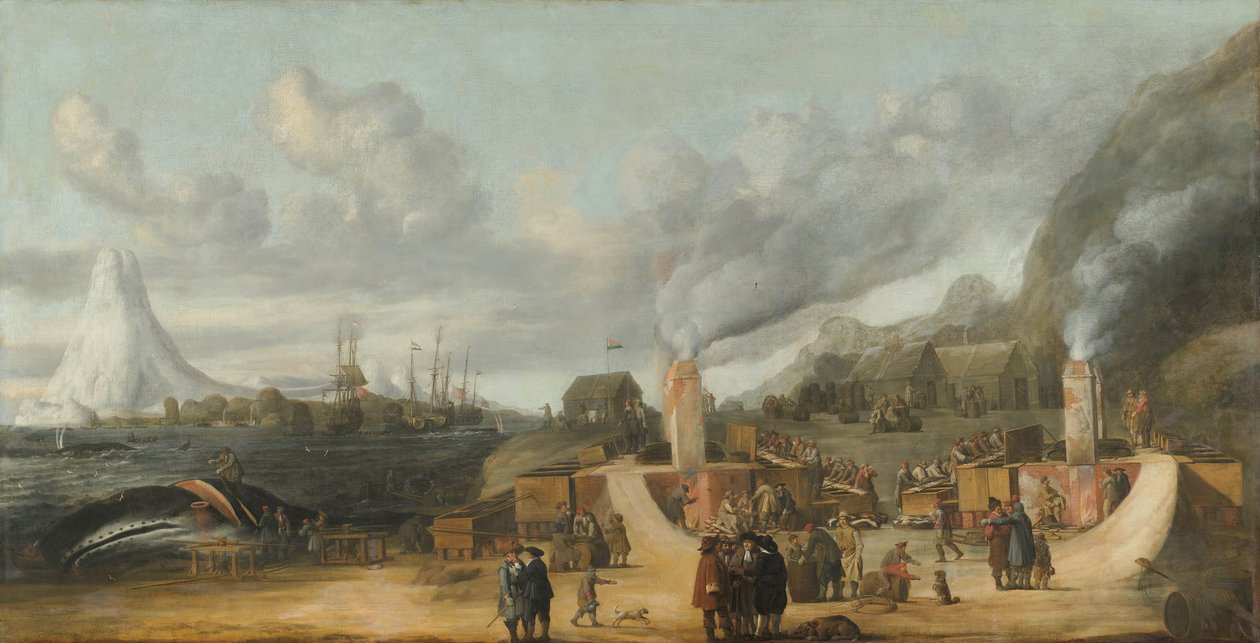 Die Walölraffinerie in der Nähe des Dorfes Smerenburg von Cornelis de Man