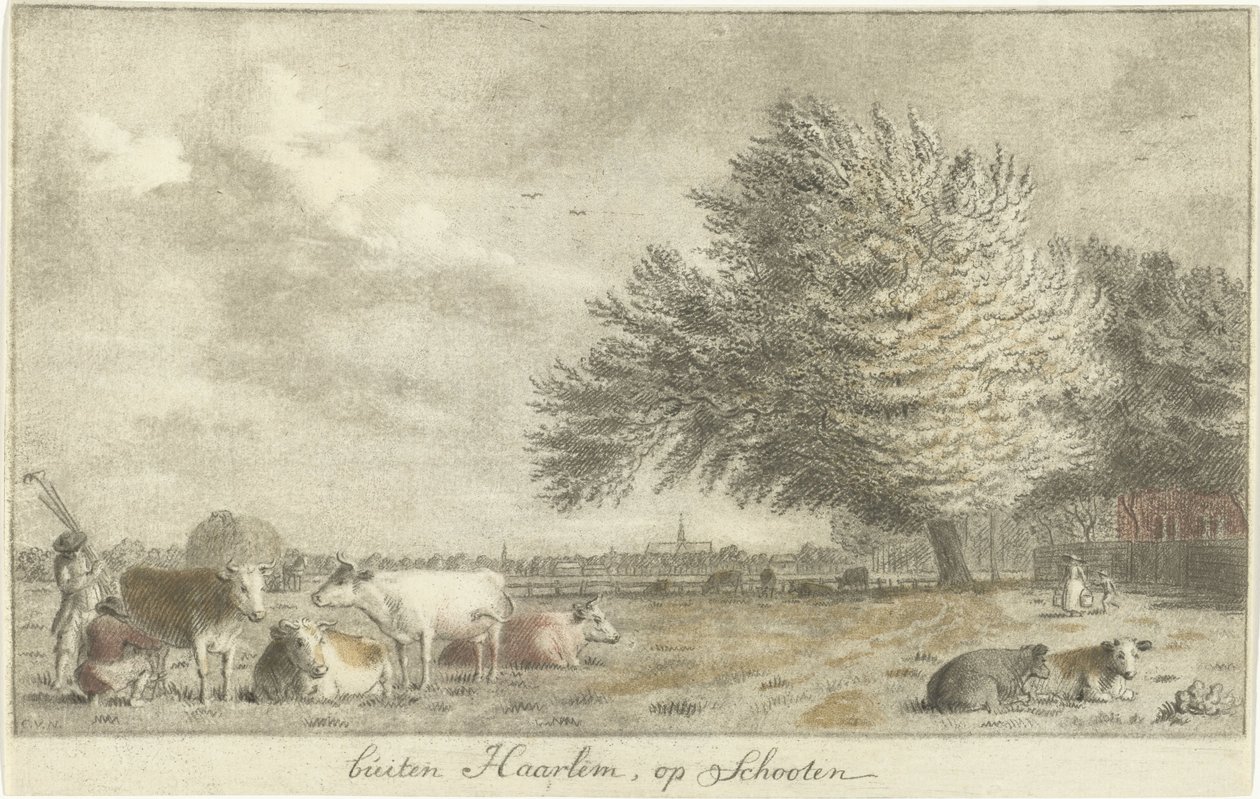 Kühe auf einer Weide von Cornelis van Noorde