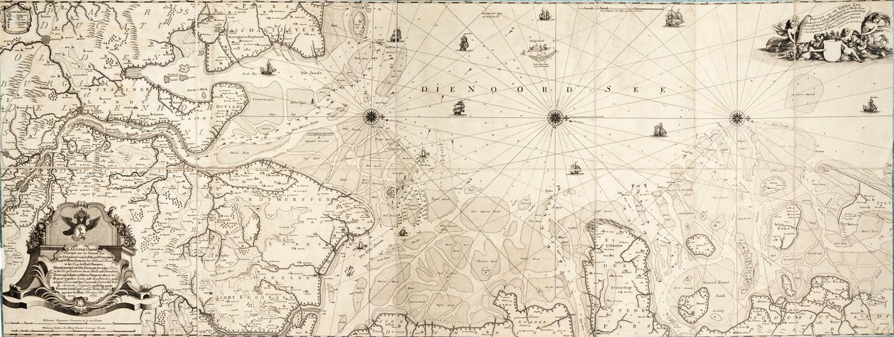 Karte der Nordsee von Cornelius Martin Wohlers