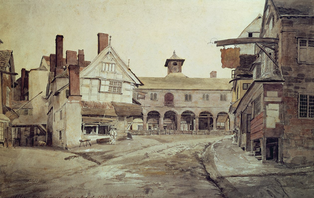 Marktplatz, Hereford, 1803 von Cornelius Varley