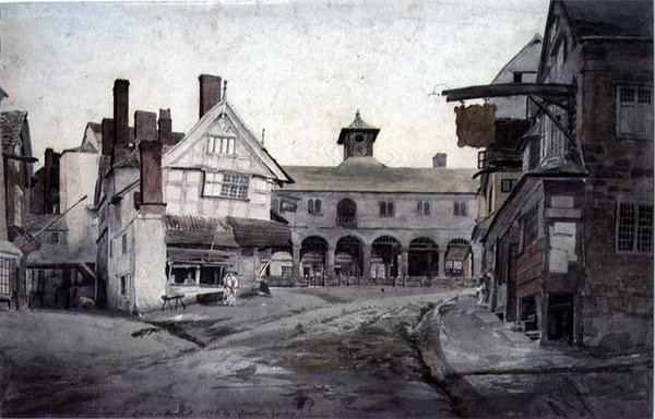 Der Marktplatz, Ross, Herefordshire von Cornelius Varley