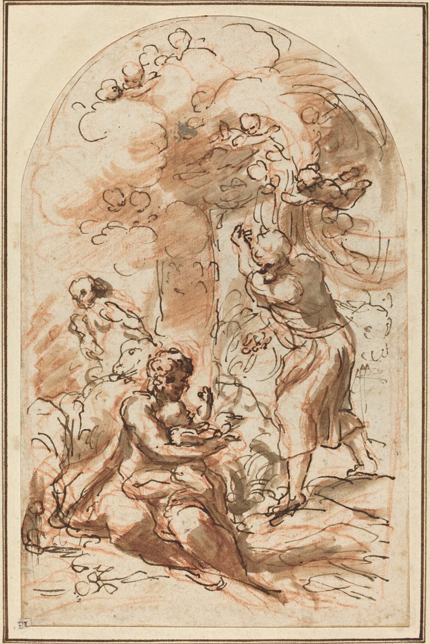 Studie für die "Madonna della Scodella" (recto) von Correggio