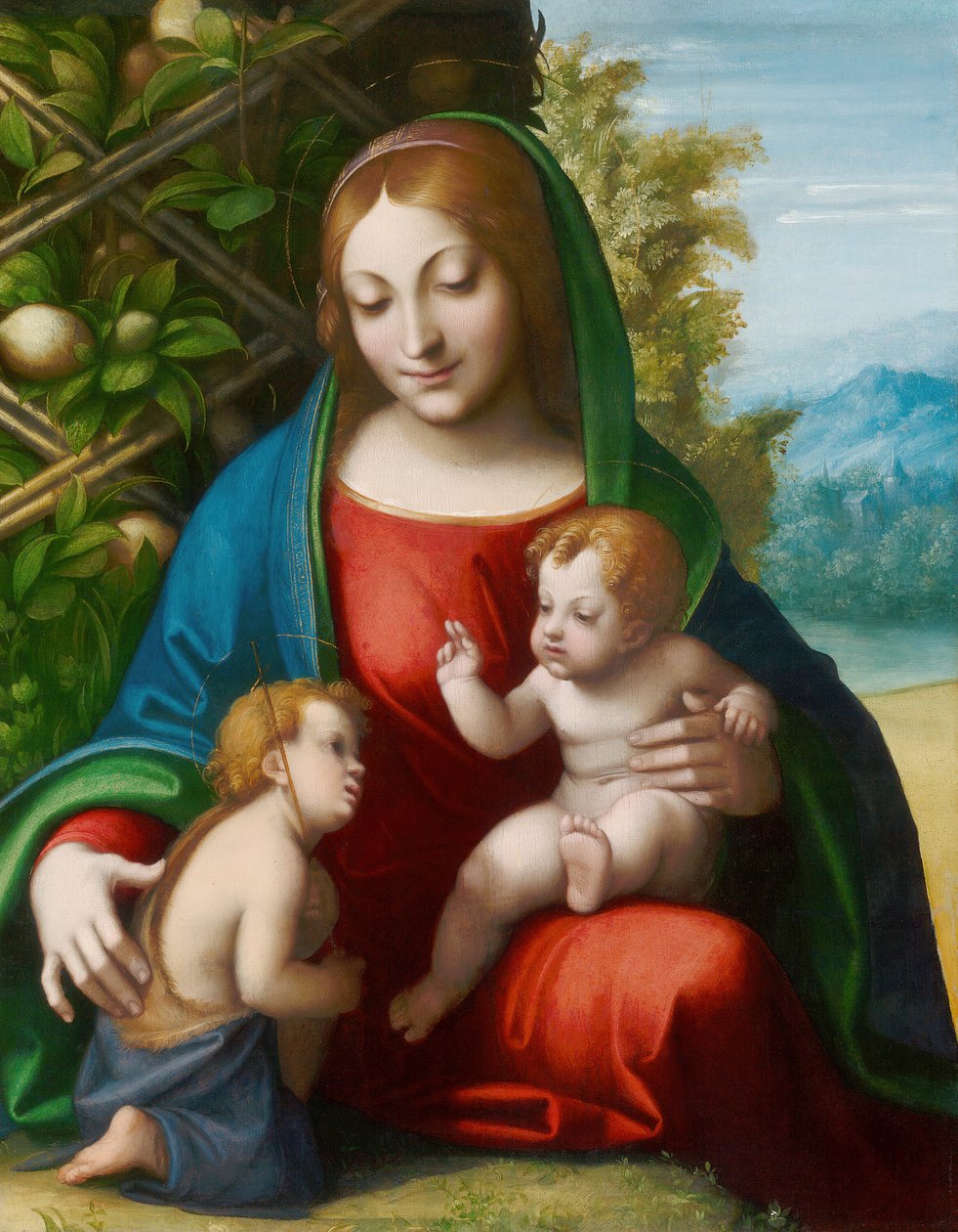Jungfrau und Kind mit dem jungen Johannes dem Täufer, ca. 1515 von Correggio