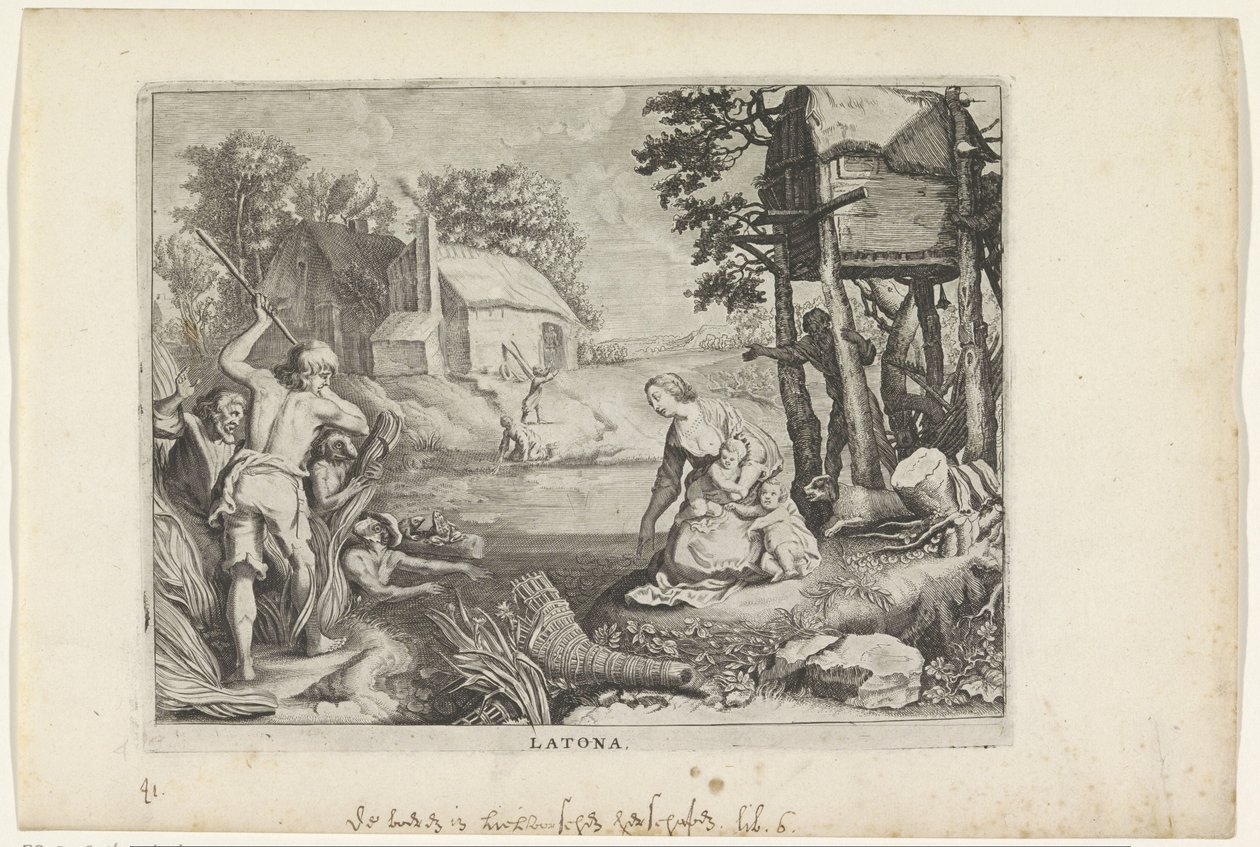 Leto (Latona) verwandelt die Lycier in Frösche von Crispijn van de Passe (II)
